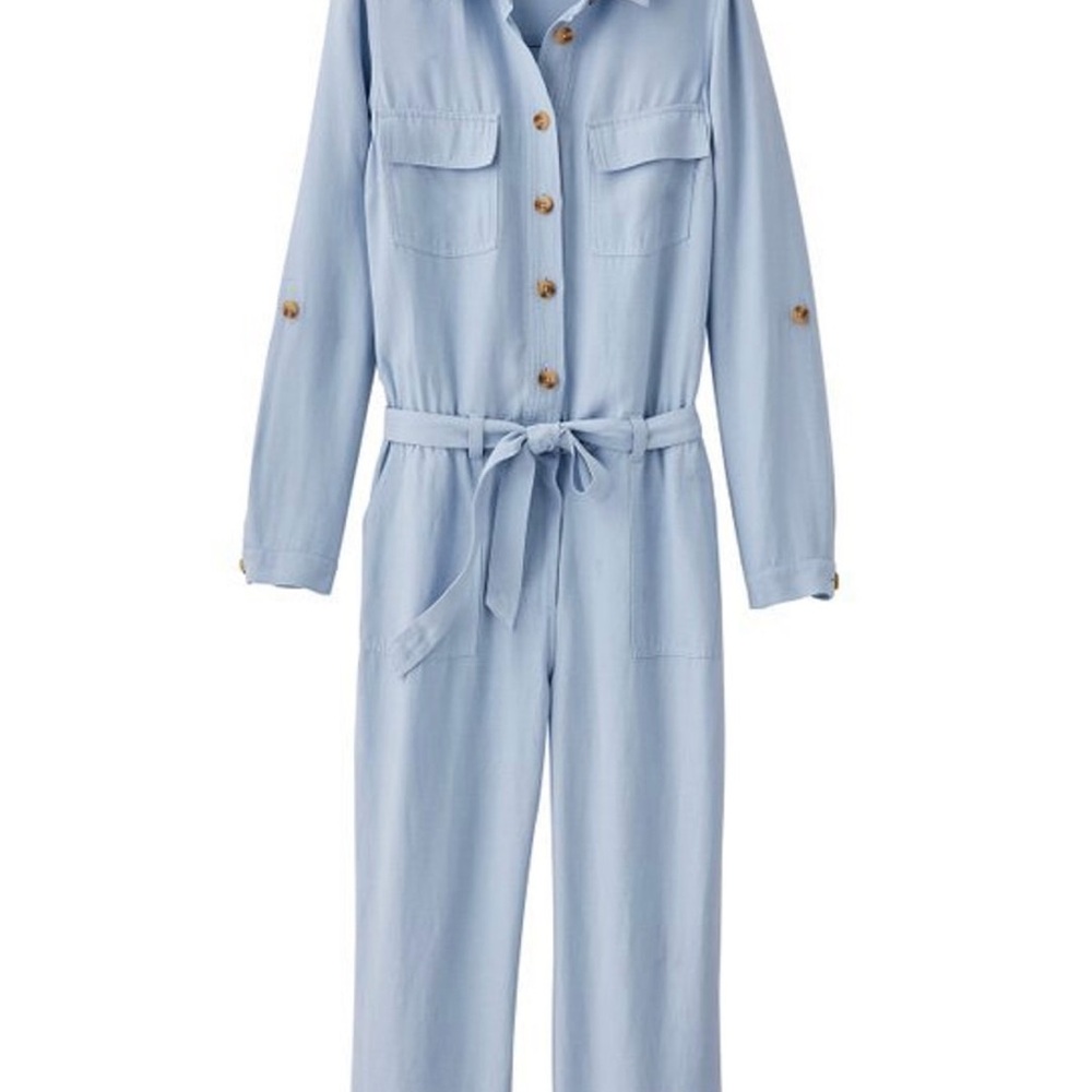 New Soft Surroundings Kerry Jumpsuit size 14 Light Chambray
